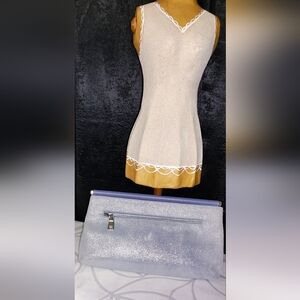 Sondra Roberts Blue and Silver Clutch